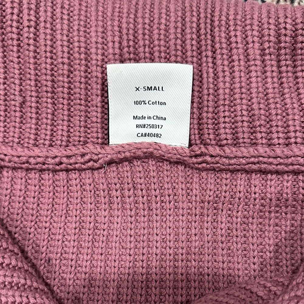 Varley Menton Dusty Mauve Pink Cowl Neck  1/2 Zip Sweater - Picture 3 of 6